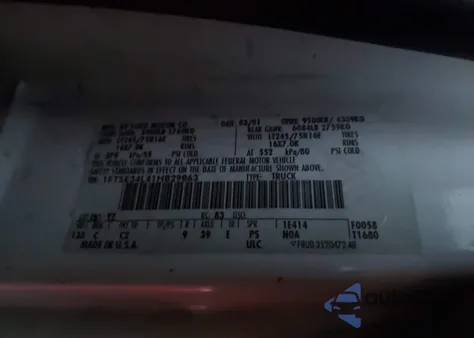 2001 Ford E-350 Super Duty Commercial/Recreational from USA, damaged, VIN 1FTSE34L41HB29863